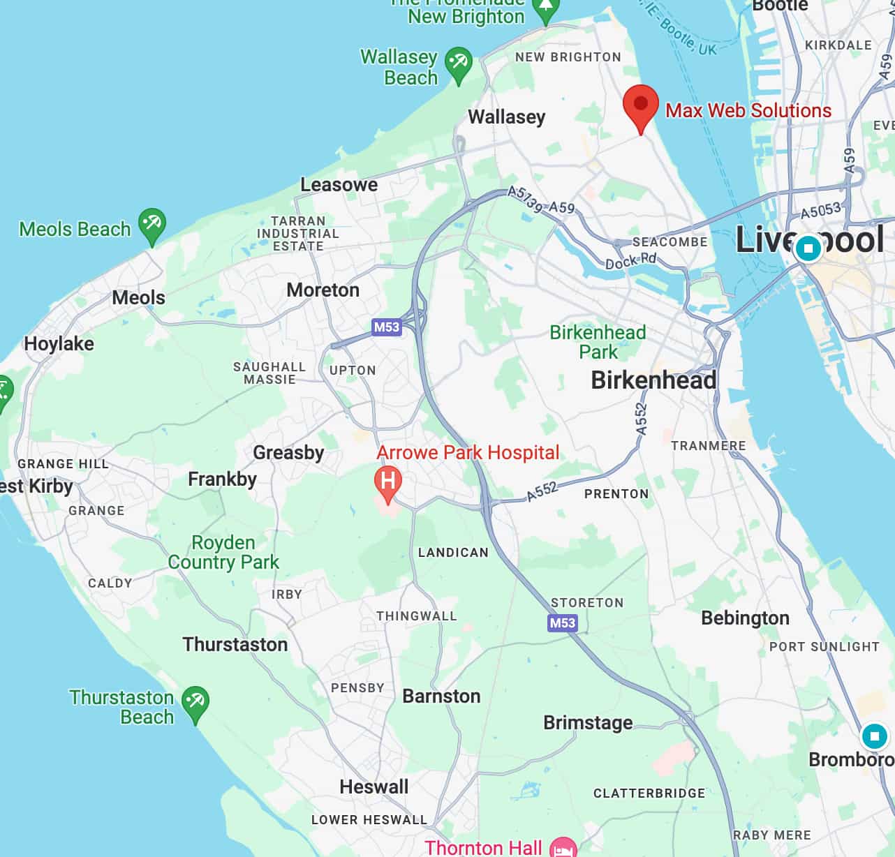 Map of the Wirral