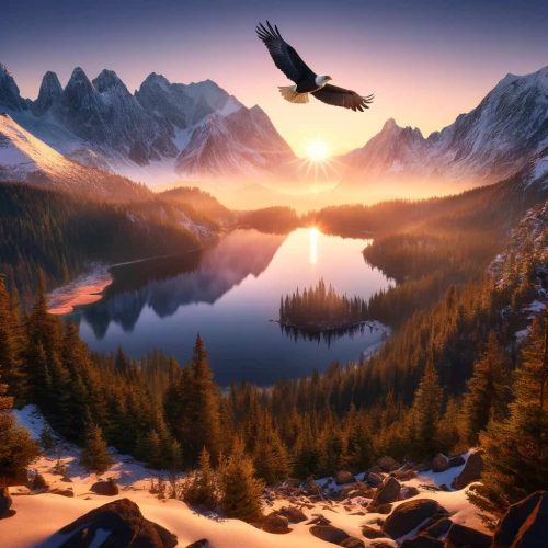 Landscape scene generated from an AI prompt
