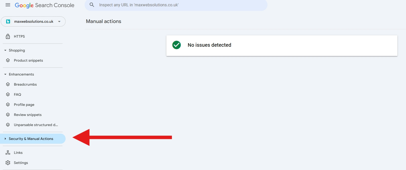 Manual Action in Google Search Console